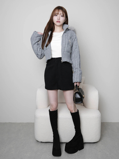 LIP SERVICE(リップサービス) |ウォームケーブルニット中綿ジャケット