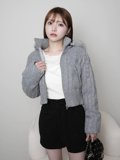 LIP SERVICE(リップサービス) |ウォームケーブルニット中綿ジャケット