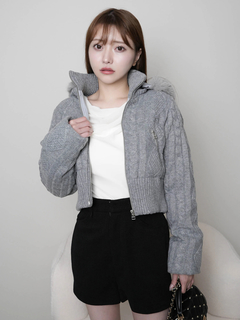 LIP SERVICE(リップサービス) |ウォームケーブルニット中綿ジャケット