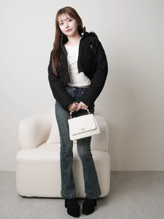 LIP SERVICE(リップサービス) |ウォームケーブルニット中綿ジャケット