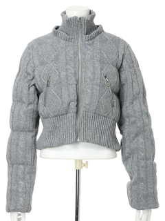 LIP SERVICE(リップサービス) |ウォームケーブルニット中綿ジャケット