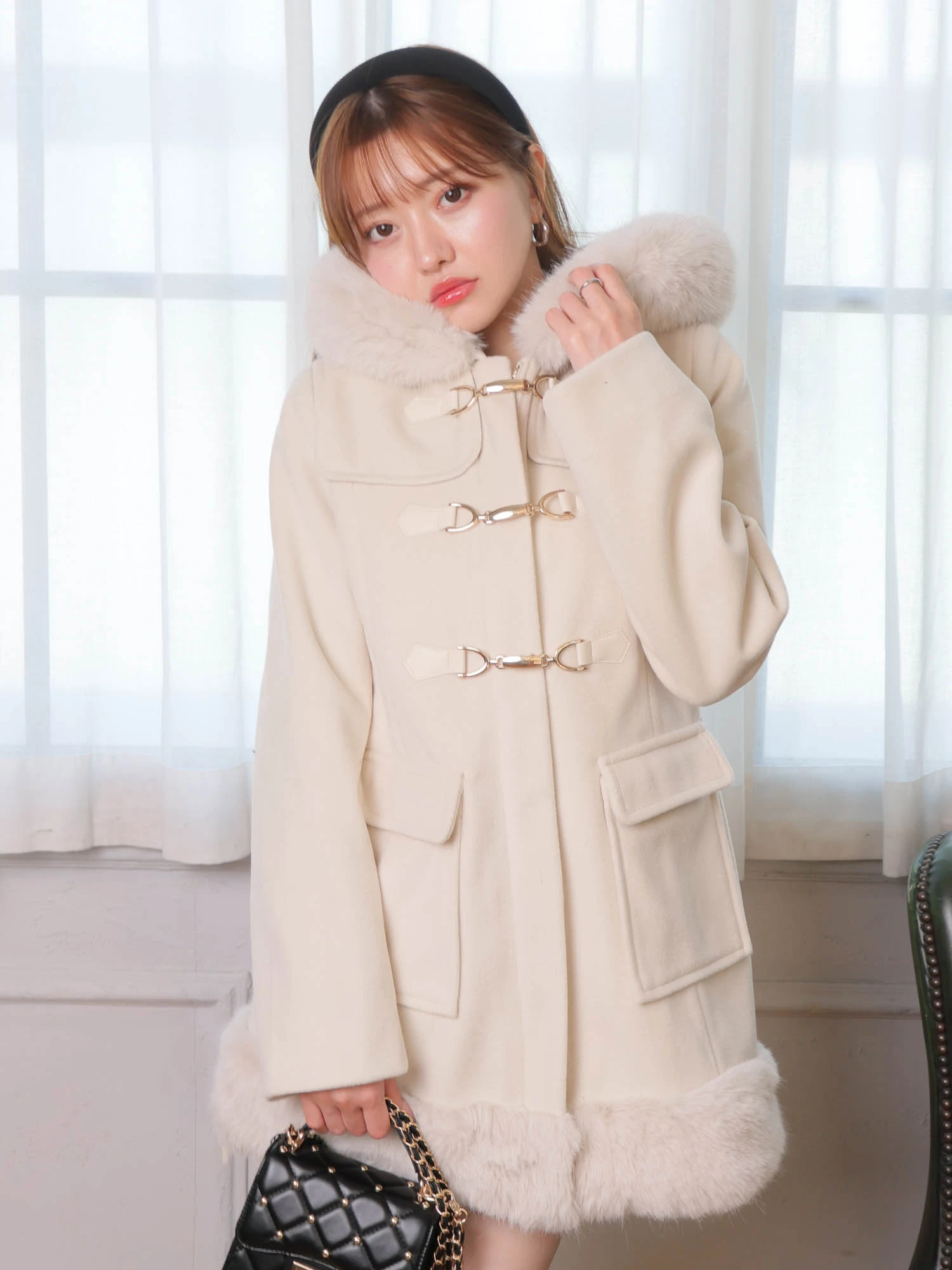 新品未使用　Adonisis アドニシス　FOXファー襟　フリルコート 03_036.jpg