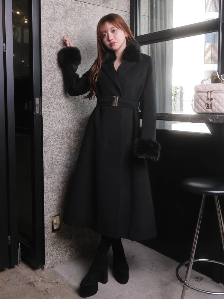 LIP SERVICE(リップサービス) |LADYライクファーカラーロングコート