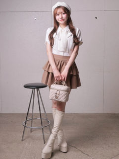 LIP SERVICE(リップサービス) |2wayリボンハーフブラウス