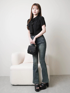 LIP SERVICE(リップサービス) |2wayリボンハーフブラウス