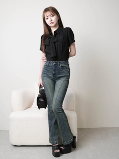 LIP SERVICE(リップサービス) |2wayリボンハーフブラウス