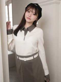 LIP SERVICE(リップサービス) |2wayシャツレイヤードニットトップス