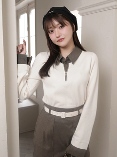 LIP SERVICE(リップサービス) |2wayシャツレイヤードニットトップス