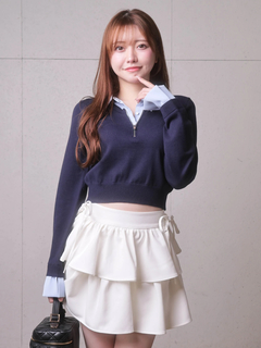 LIP SERVICE(リップサービス) |2wayシャツレイヤードニットトップス