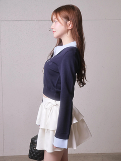 LIP SERVICE(リップサービス) |2wayシャツレイヤードニットトップス