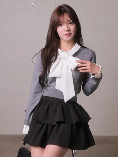 LIP SERVICE(リップサービス) |2wayシャツレイヤードニットトップス