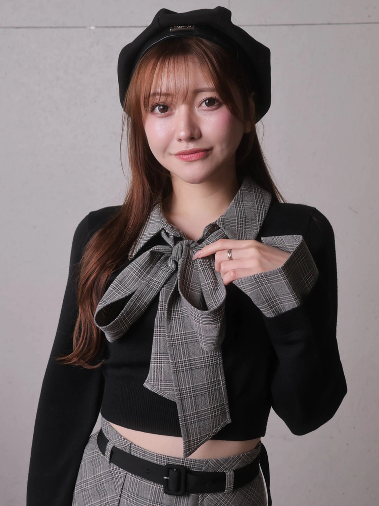 トップス AOY LIP SERVICE（リップサービス）｜ 2wayシャツレイヤードニットトップス