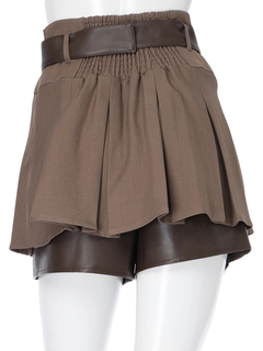 LIP SERVICE(リップサービス) |レザーレイヤードプリーツショートパンツ