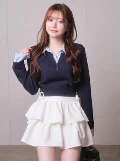 LIP SERVICE(リップサービス) |サイドリボンフリルティアードミニスカート