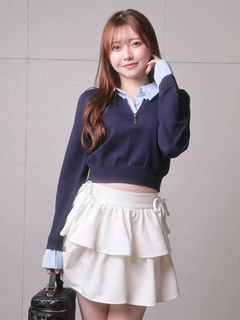 LIP SERVICE(リップサービス) |サイドリボンフリルティアードミニスカート