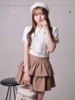 LIP SERVICE(リップサービス) |サイドリボンフリルティアードミニスカート