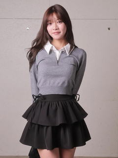 LIP SERVICE(リップサービス) |サイドリボンフリルティアードミニスカート