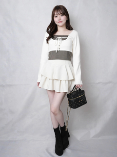 LIP SERVICE(リップサービス) |コルセットチェックトップス