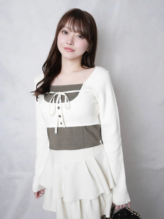 LIP SERVICE(リップサービス) |コルセットチェックトップス