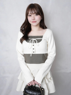 LIP SERVICE(リップサービス) |コルセットチェックトップス