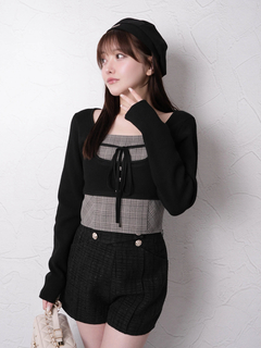 LIP SERVICE(リップサービス) |コルセットチェックトップス