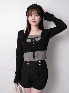 LIP SERVICE(リップサービス) |コルセットチェックトップス