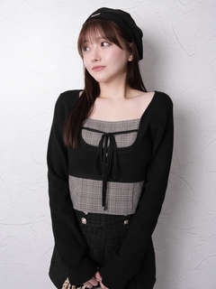 LIP SERVICE(リップサービス) |コルセットチェックトップス