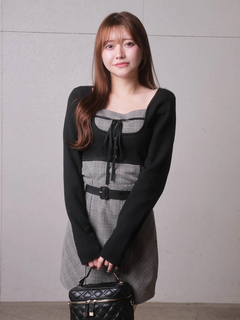 LIP SERVICE(リップサービス) |コルセットチェックトップス