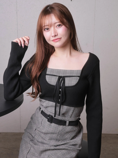 LIP SERVICE(リップサービス) |コルセットチェックトップス