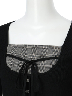 LIP SERVICE(リップサービス) |コルセットチェックトップス