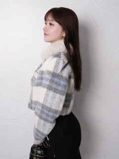 LIP SERVICE(リップサービス) |ファーカラーシャギーチェックジャケット