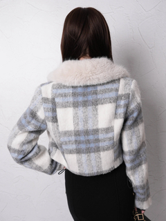 LIP SERVICE(リップサービス) |ファーカラーシャギーチェックジャケット