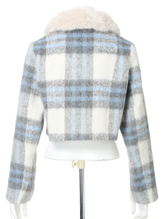 LIP SERVICE(リップサービス) |ファーカラーシャギーチェックジャケット