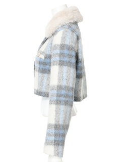 LIP SERVICE(リップサービス) |ファーカラーシャギーチェックジャケット