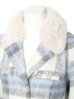 LIP SERVICE(リップサービス) |ファーカラーシャギーチェックジャケット