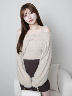 LIP SERVICE(リップサービス) |リボンフェザーレイヤードワンピース