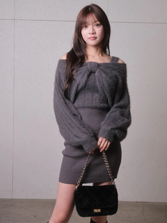 LIP SERVICE(リップサービス) |リボンフェザーレイヤードワンピース