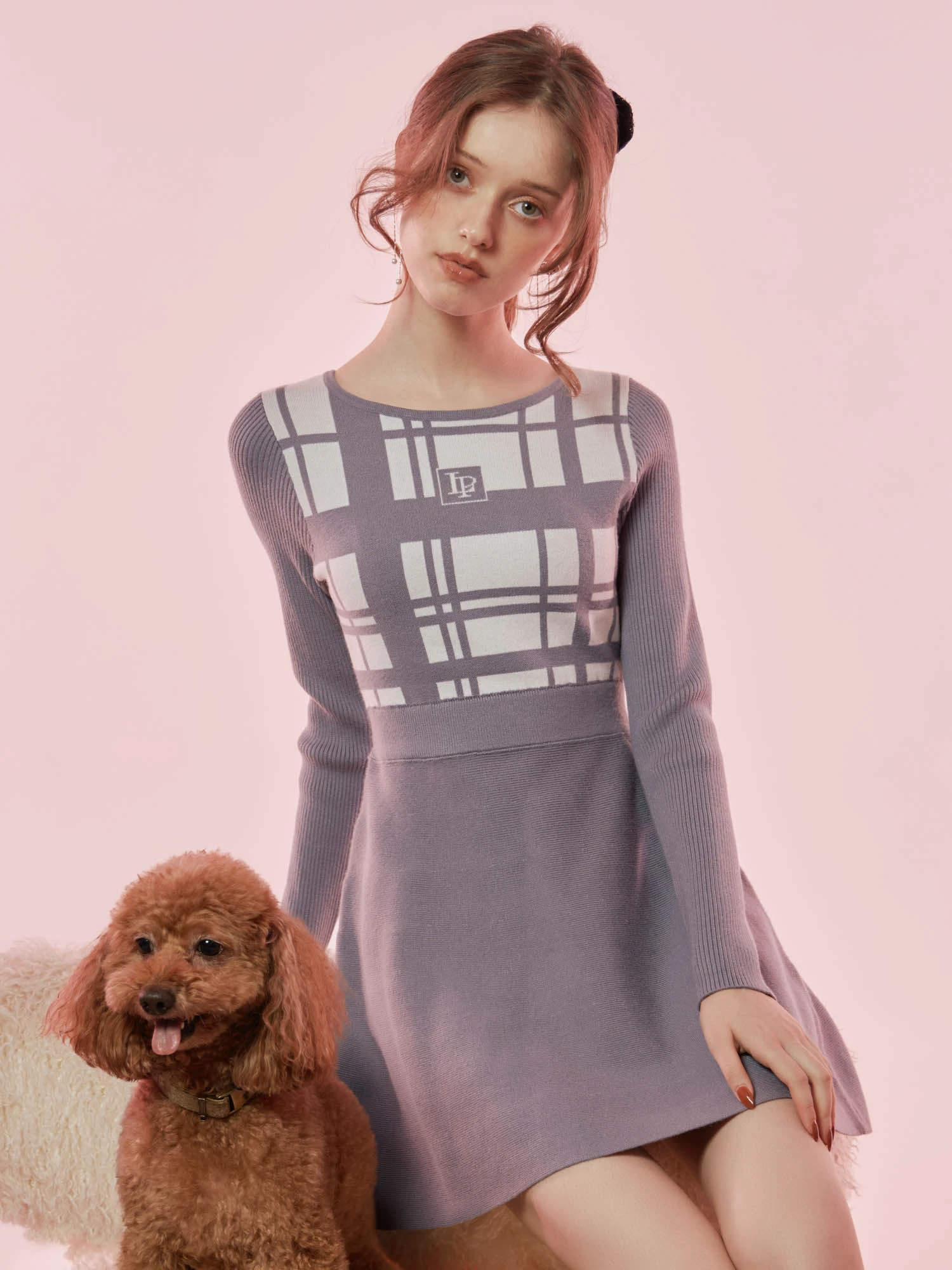 LIP SERVICE（リップサービス）｜ LPチェックフレアニットワンピース