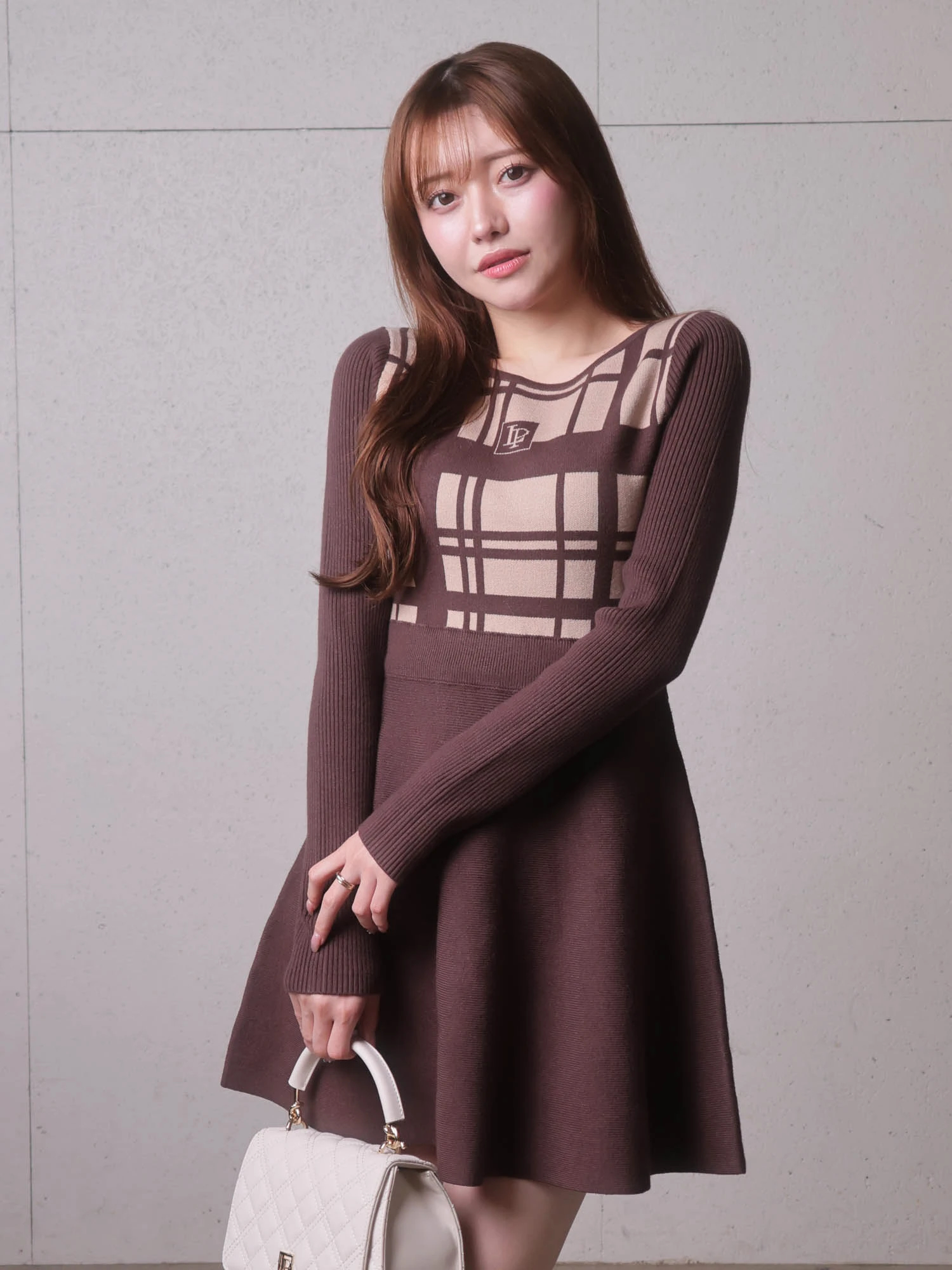 LIP SERVICE（リップサービス）｜ LPチェックフレアニットワンピース