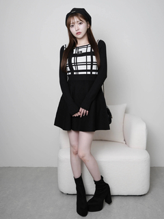 LIP SERVICE(リップサービス) |LPチェックフレアニットワンピース