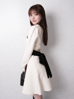 LIP SERVICE(リップサービス) |バックリボンバイカラーフレアワンピース