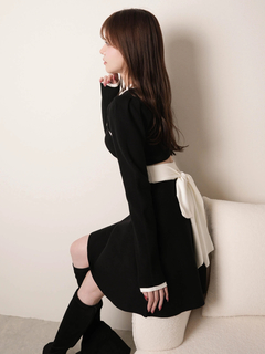 LIP SERVICE(リップサービス) |バックリボンバイカラーフレアワンピース