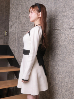 LIP SERVICE(リップサービス) |バックリボンバイカラーフレアワンピース