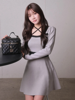 LIP SERVICE(リップサービス) |バックリボンバイカラーフレアワンピース