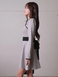 LIP SERVICE(リップサービス) |バックリボンバイカラーフレアワンピース