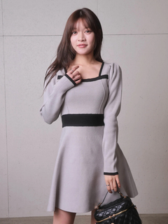 LIP SERVICE(リップサービス) |バックリボンバイカラーフレアワンピース