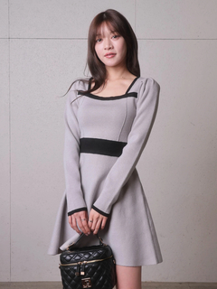 LIP SERVICE(リップサービス) |バックリボンバイカラーフレアワンピース