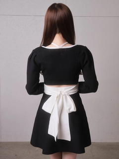 LIP SERVICE(リップサービス) |バックリボンバイカラーフレアワンピース