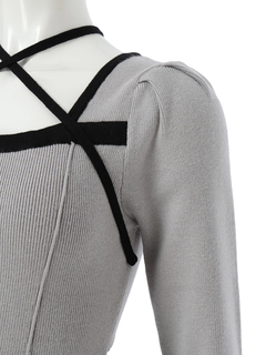 LIP SERVICE(リップサービス) |バックリボンバイカラーフレアワンピース