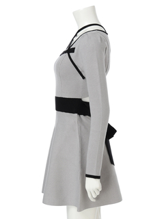 LIP SERVICE(リップサービス) |バックリボンバイカラーフレアワンピース